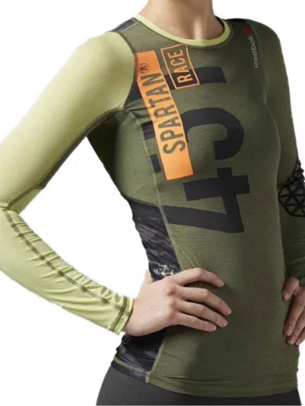 Reebok Women’s Olive and Orange Spartan Race Long-Sleeve Coverup